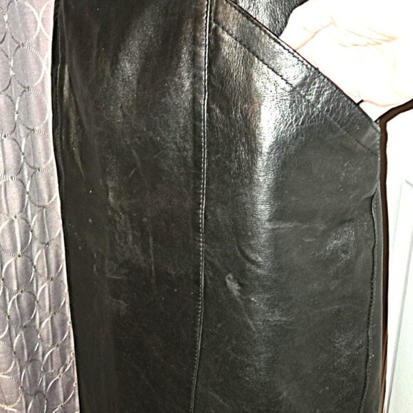 The Olde Hide House Black Leather Skirt - Size 14 - Picture 4 of 10